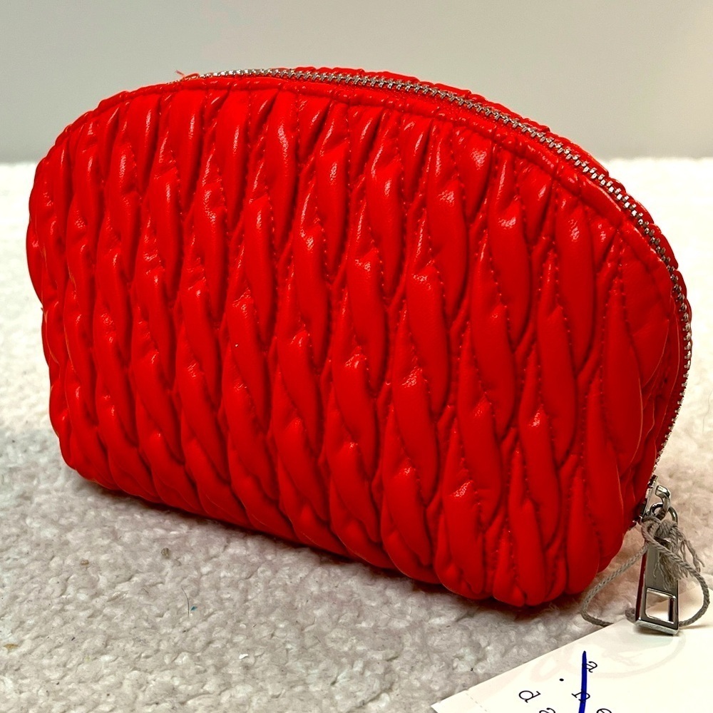 A New Day Red Quilted Women's Cosmetic Travel Bag - Picture 2 of 6